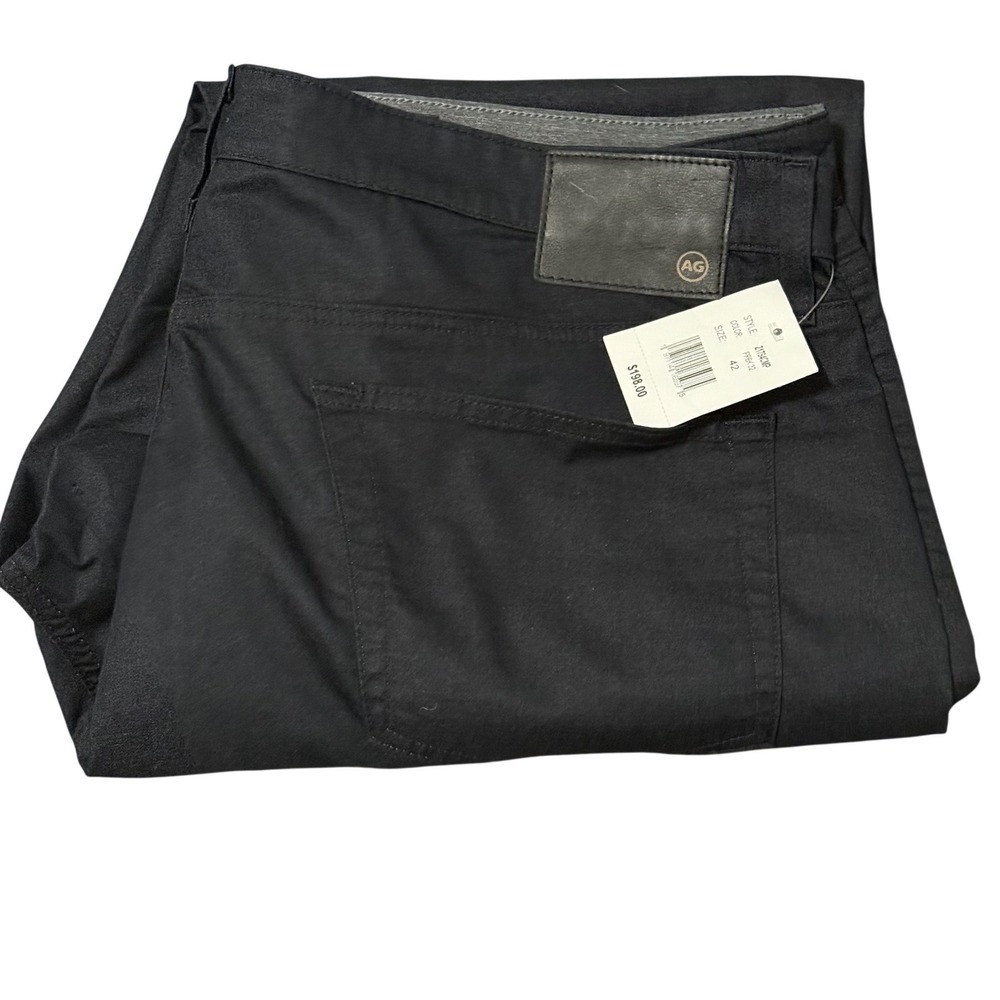 AG‎ Jeans Everett Slim Straight Black Cotton Blend Pants Mens Size 42x32